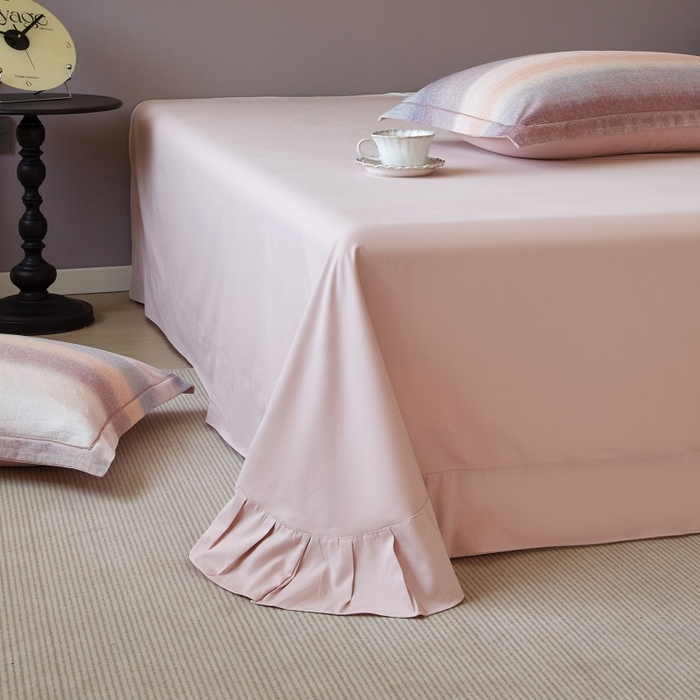 91家纺网 家纺一手货源 找家纺 沐白家居 2025新款全棉生态磨毛四件套简希-豆沙