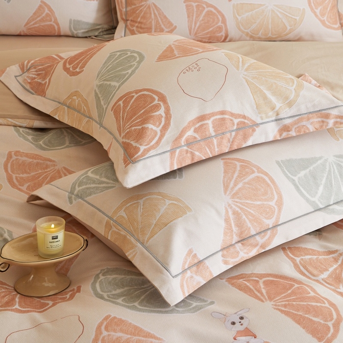 91家纺网 家纺一手货源 找家纺 沐白家居 2025新款全棉生态磨毛四件套柚见-玉