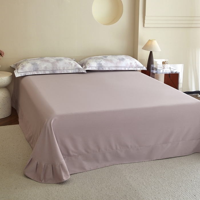 91家纺网 家纺一手货源 找家纺 沐白家居 2025新款全棉生态磨毛四件套幻影-粉