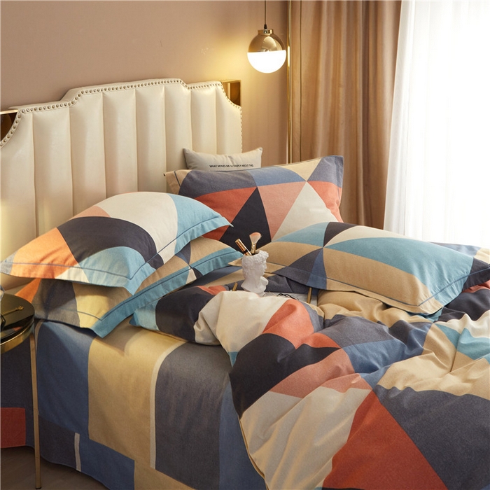 91家纺网 家纺一手货源 找家纺 沐白家居 2025新款全棉生态磨毛四件套溢彩