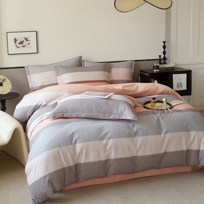 91家纺网 家纺一手货源 找家纺 沐白家居 2025新款全棉生态磨毛四件套云栖-玉