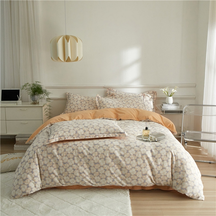 91家纺网 家纺一手货源 找家纺 沐白家居 2025新款全棉生态磨毛四件套香茗