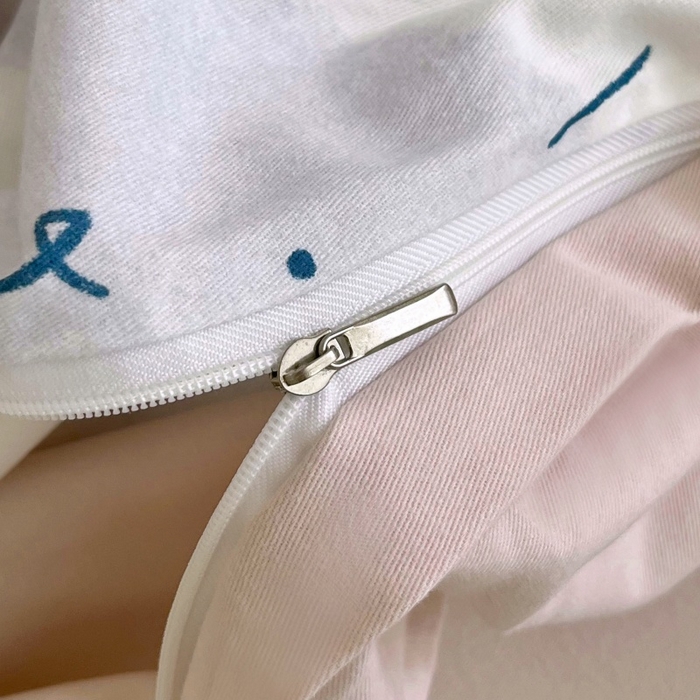 91家纺网 家纺一手货源 找家纺 沐白家居 2025新款全棉生态磨毛四件套萌萌兔-粉