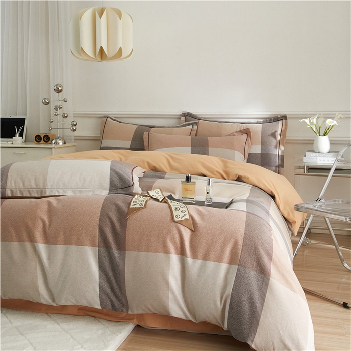 91家纺网 家纺一手货源 找家纺 沐白家居 2025新款全棉生态磨毛四件套罗马