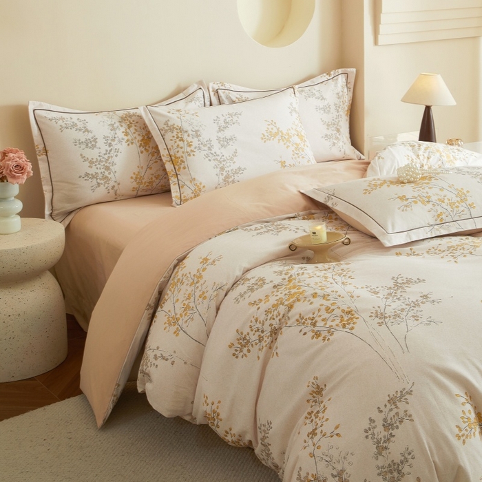 91家纺网 家纺一手货源 找家纺 沐白家居 2025新款全棉生态磨毛四件套境禾-玉