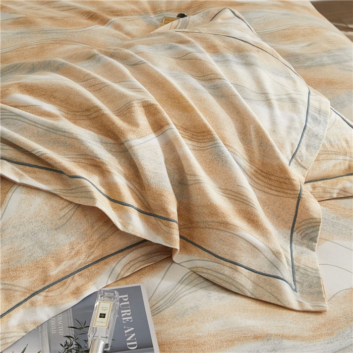 91家纺网 家纺一手货源 找家纺 沐白家居 2025新款全棉生态磨毛四件套诺拉