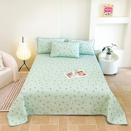 91家纺网 家纺一手货源 找家纺 橘夏家纺 2025新款全棉床盖三件套 初享时光