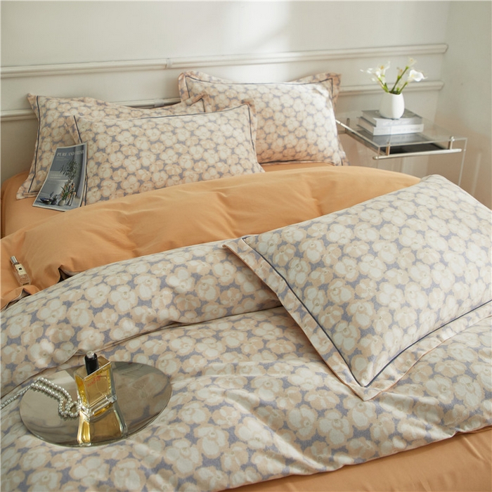 91家纺网 家纺一手货源 找家纺 沐白家居 2025新款全棉生态磨毛四件套香茗