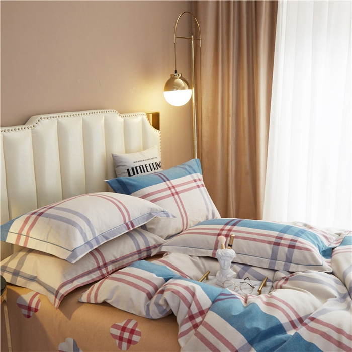 91家纺网 家纺一手货源 找家纺 沐白家居 2025新款全棉生态磨毛四件套时光幻影