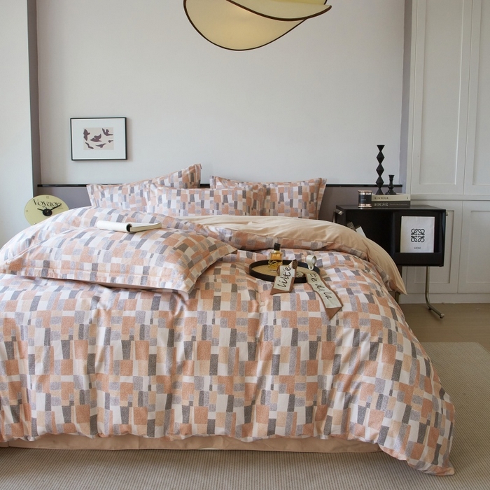 91家纺网 家纺一手货源 找家纺 沐白家居 2025新款全棉生态磨毛四件套凌川-驼