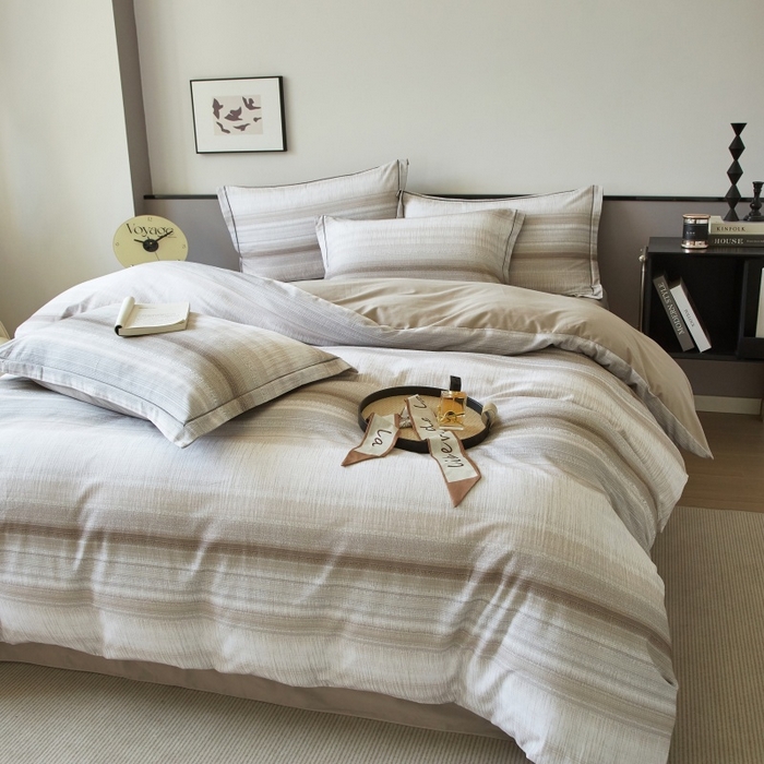 91家纺网 家纺一手货源 找家纺 沐白家居 2025新款全棉生态磨毛四件光遇-咖