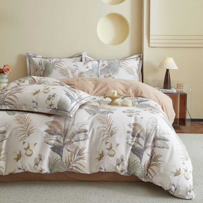 91家纺网 家纺一手货源 找家纺 沐白家居 2025新款全棉生态磨毛四件套庭森