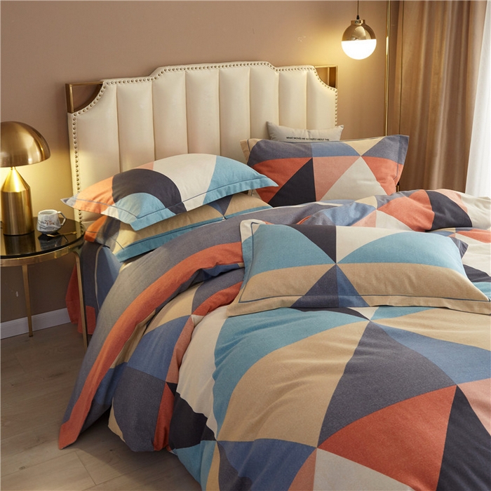 91家纺网 家纺一手货源 找家纺 沐白家居 2025新款全棉生态磨毛四件套溢彩