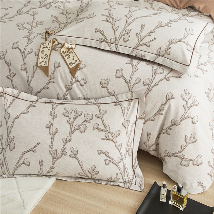 91家纺网 家纺一手货源 找家纺 沐白家居 2025新款全棉生态磨毛四件套美沐-咖