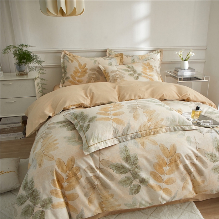 91家纺网 家纺一手货源 找家纺 沐白家居 2025新款全棉生态磨毛四件套春派