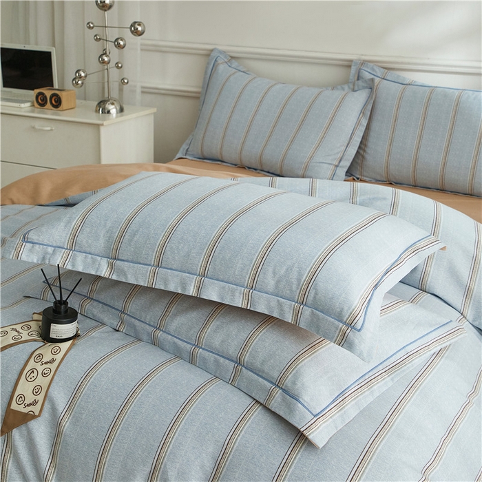 91家纺网 家纺一手货源 找家纺 沐白家居 2025新款全棉生态磨毛四件套妆海-兰