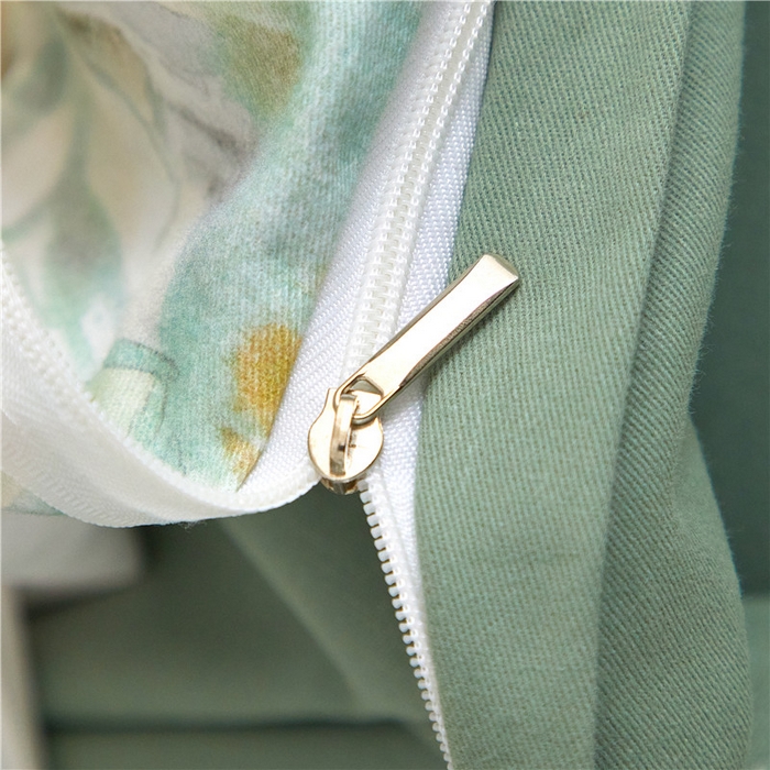 91家纺网 家纺一手货源 找家纺 沐白家居 2025新款全棉生态磨毛四件套半亩花田-绿