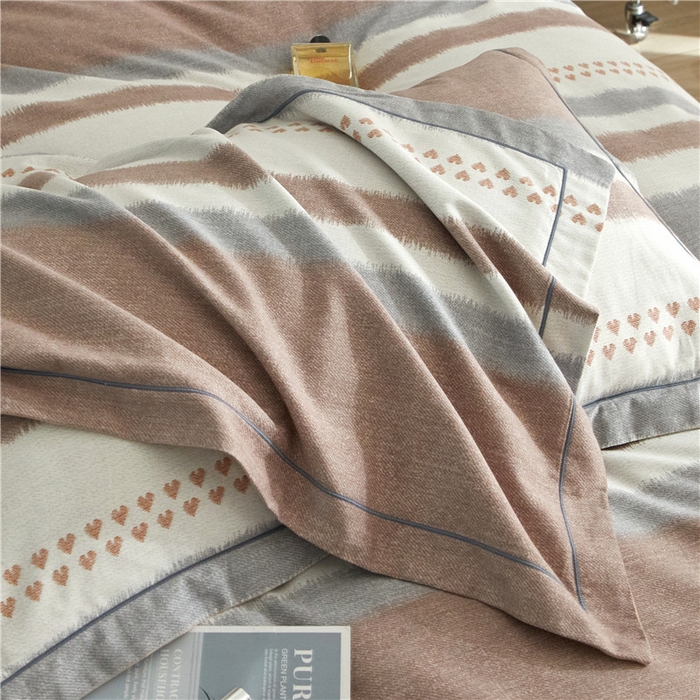 91家纺网 家纺一手货源 找家纺 沐白家居 2025新款全棉生态磨毛四件套芮心-咖