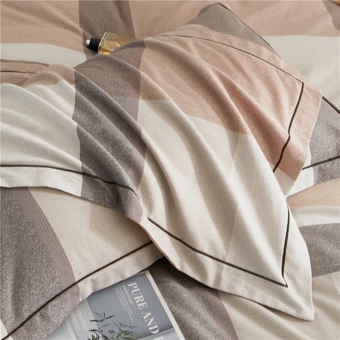 91家纺网 家纺一手货源 找家纺 沐白家居 2025新款全棉生态磨毛四件套罗马