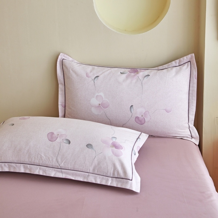 91家纺网 家纺一手货源 找家纺 沐白家居 2025新款全棉生态磨毛四件套春暖花开-紫