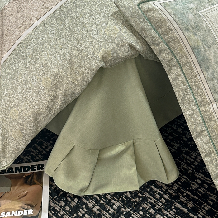 91家纺网 家纺一手货源 找家纺 喜四方 2025新款加厚全棉大版印花四件套 寻觅花香-绿