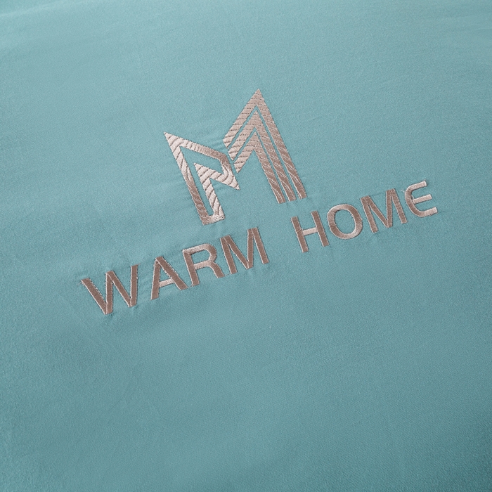 91家纺网 家纺一手货源 找家纺 沃尔居 2025新款全棉磨毛加厚长绒棉单被套纯色学生宿舍贡缎100%纯棉被套 梦境--远山雾蓝