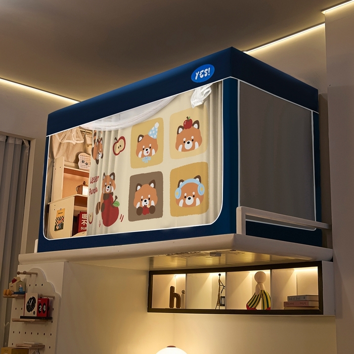 91家纺网 家纺一手货源 找家纺 卓尔居 2025新款学生遮光蚊帐 小浣熊