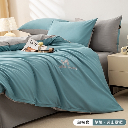 91家纺网 家纺一手货源 找家纺 （总）沃尔居 2025新款全棉磨毛加厚长绒棉单被套纯色学生宿舍贡缎100%纯棉被套