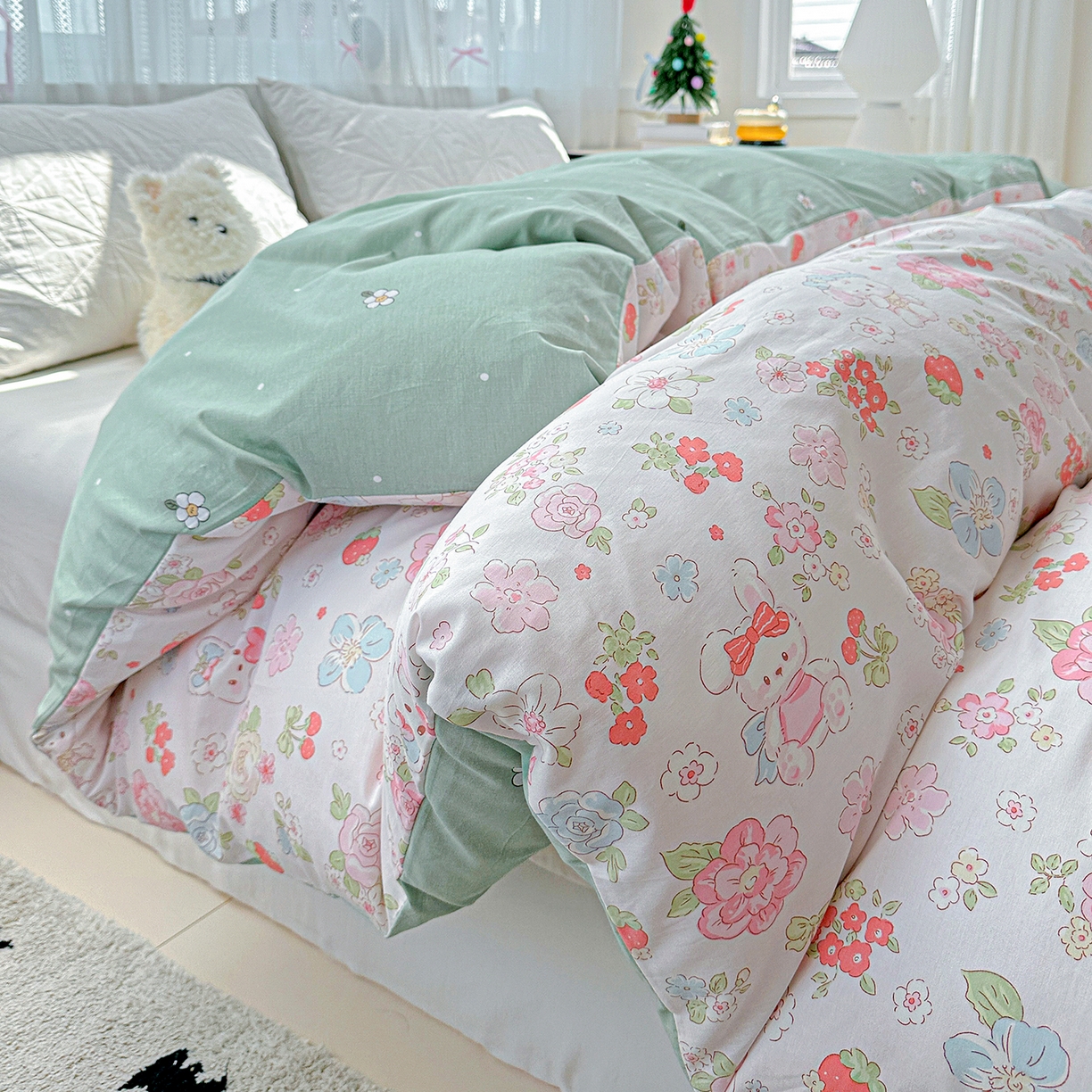 91家纺网 家纺一手货源 找家纺 恩泽家纺 2025新款全棉纯棉12868喷气印花系列被套单品被套单件单被套-第二批 宾果兔