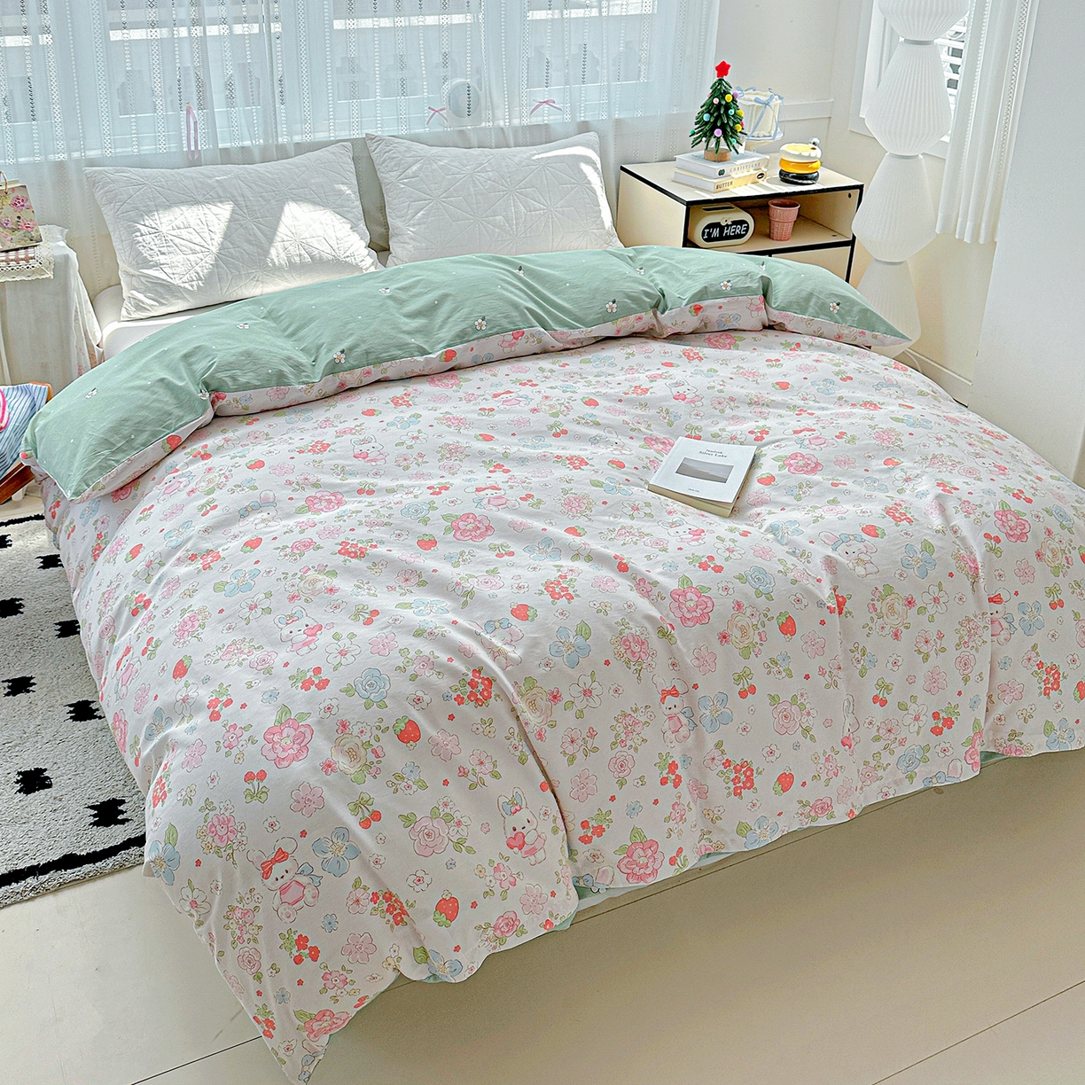 91家纺网 家纺一手货源 找家纺 恩泽家纺 2025新款全棉纯棉12868喷气印花系列被套单品被套单件单被套-第二批 宾果兔