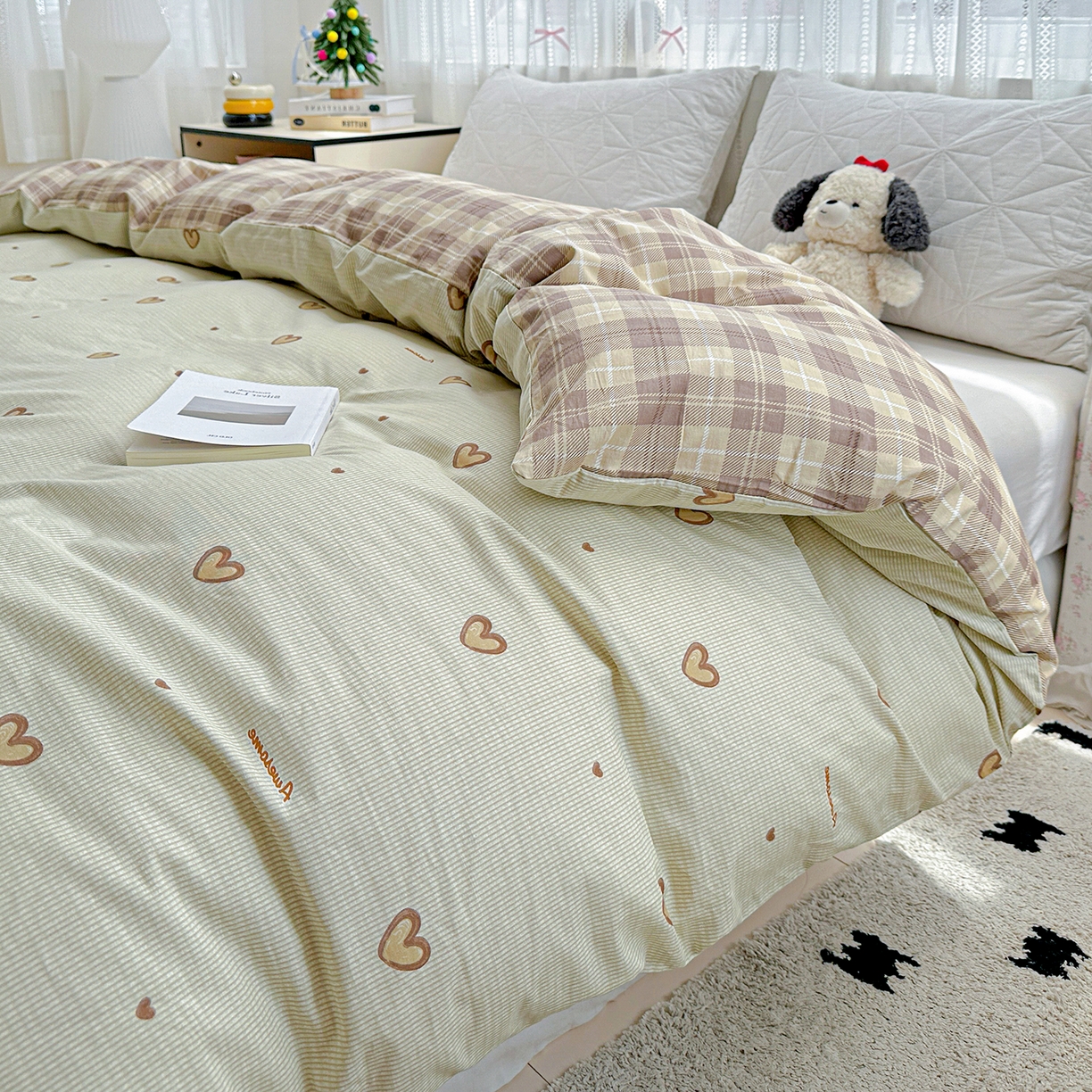 91家纺网 家纺一手货源 找家纺 恩泽家纺 2025新款全棉纯棉12868喷气印花系列被套单品被套单件单被套-第二批 初恋心