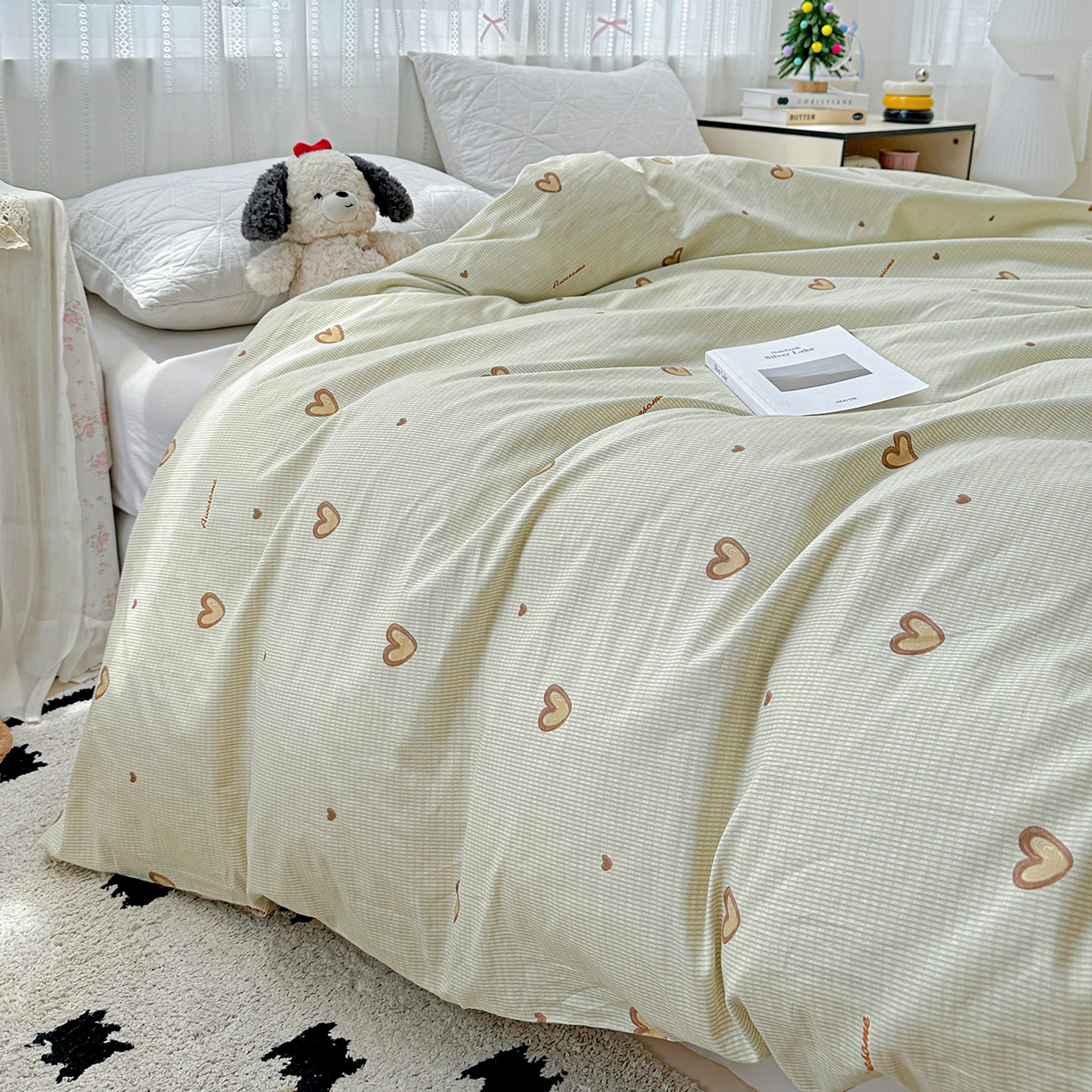 91家纺网 家纺一手货源 找家纺 恩泽家纺 2025新款全棉纯棉12868喷气印花系列被套单品被套单件单被套-第二批 初恋心