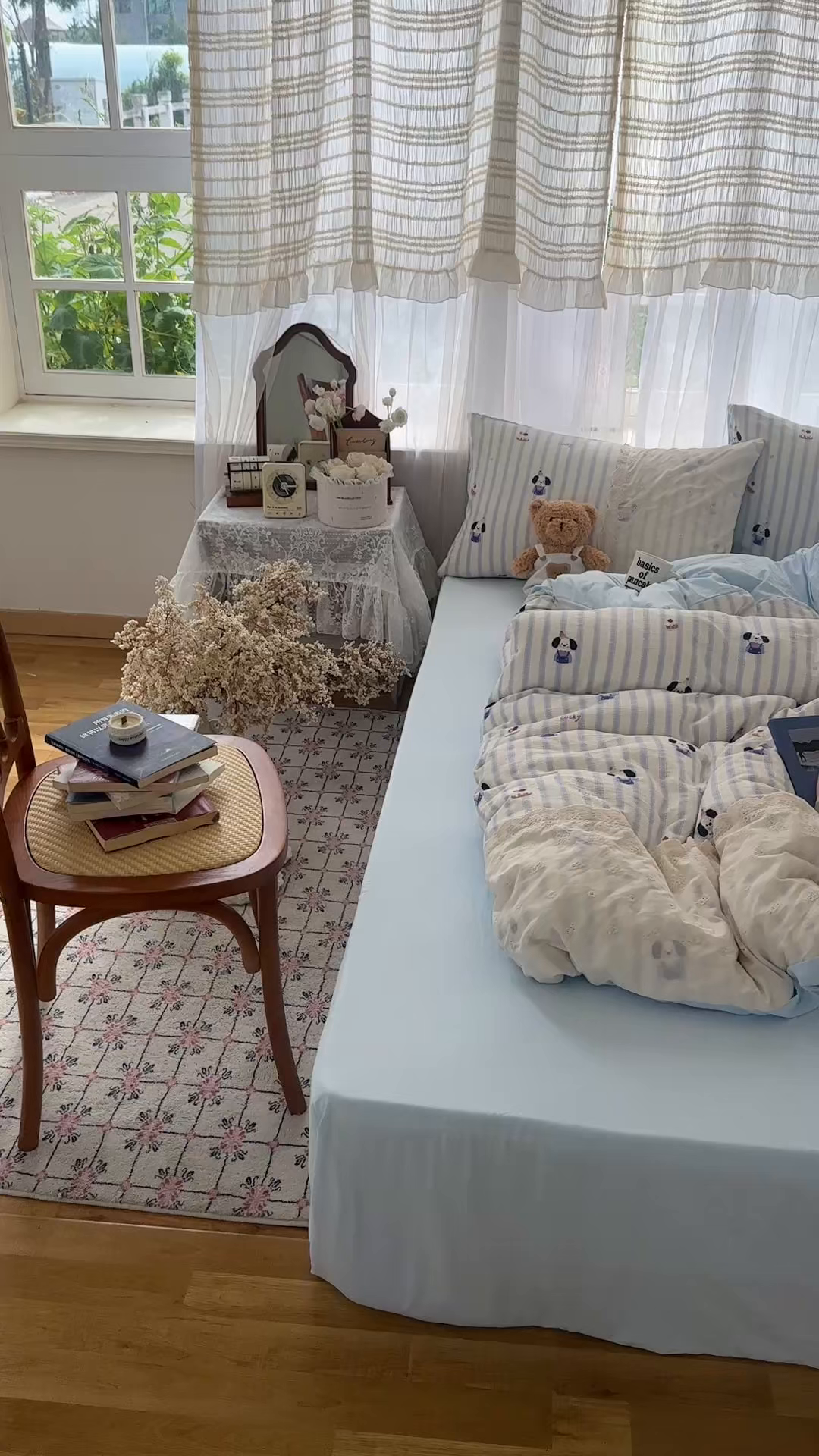 91家纺网 家纺一手货源 找家纺 顾里家纺 2025新款蕾丝花边卡哇伊云感皱皱纱四件套套件 蛋糕狗