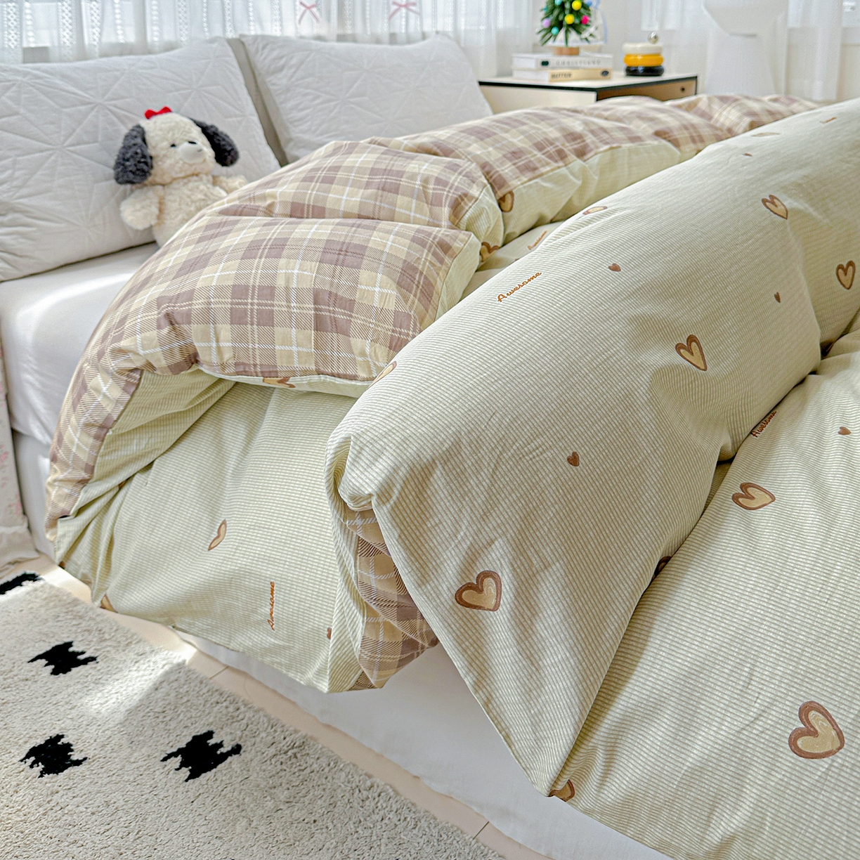 91家纺网 家纺一手货源 找家纺 恩泽家纺 2025新款全棉纯棉12868喷气印花系列被套单品被套单件单被套-第二批 初恋心