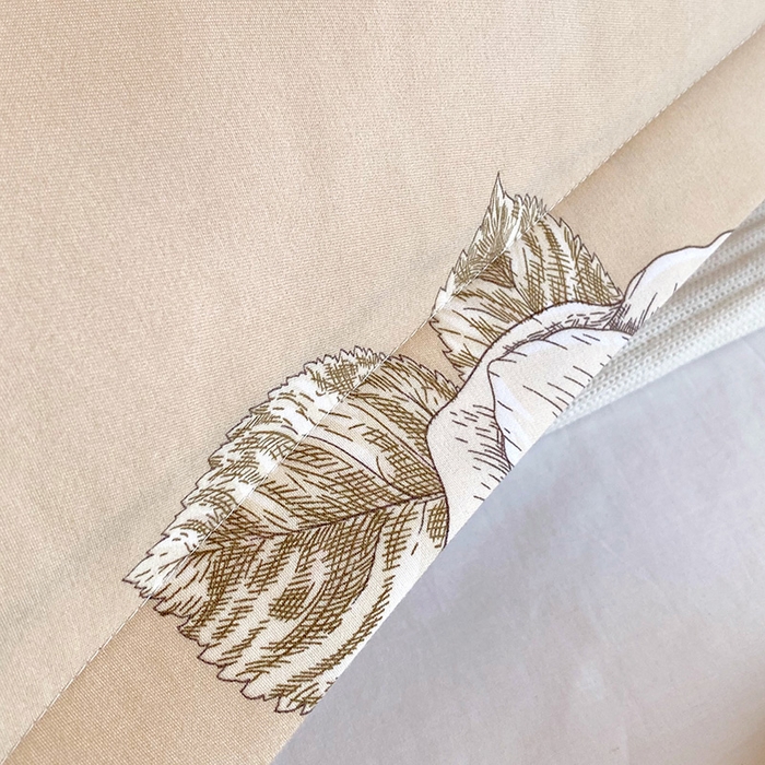 91家纺网 家纺一手货源 找家纺 芯宜佳 2025新款小清新斜纹印花双人枕套 玫瑰故事