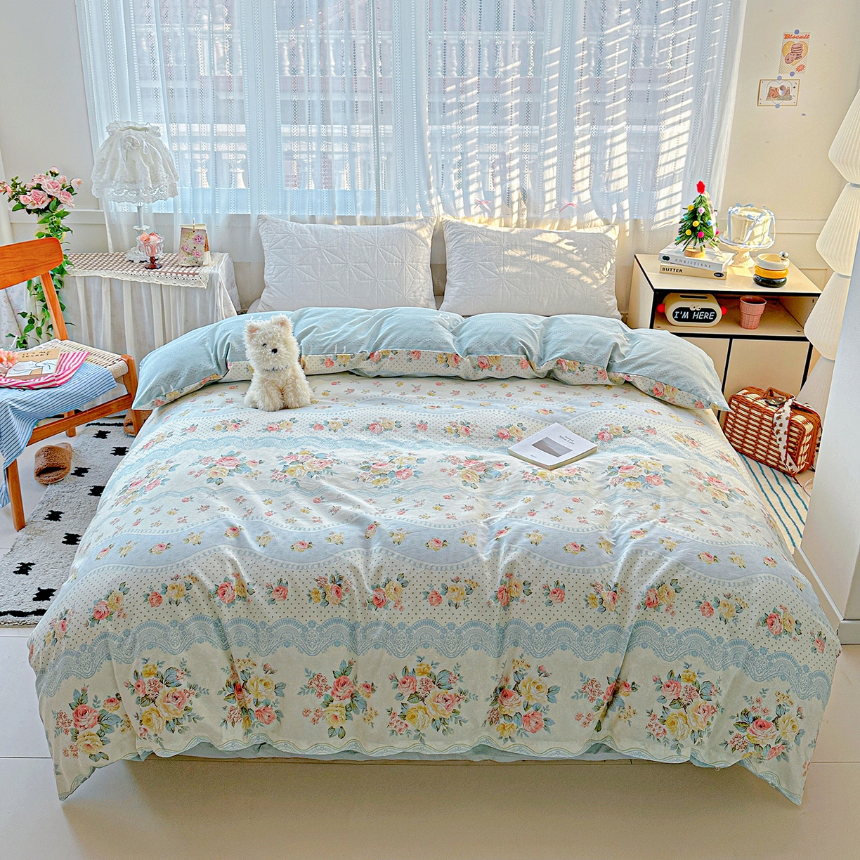 91家纺网 家纺一手货源 找家纺 恩泽家纺 2025新款全棉纯棉12868喷气印花系列被套单品被套单件单被套-第二批 法式小香