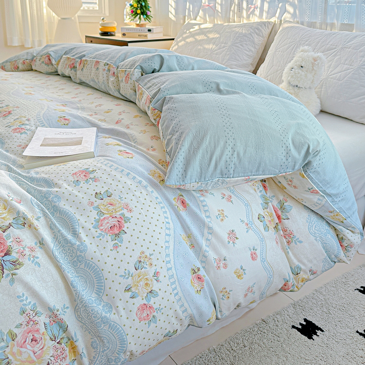 91家纺网 家纺一手货源 找家纺 恩泽家纺 2025新款全棉纯棉12868喷气印花系列被套单品被套单件单被套-第二批 法式小香