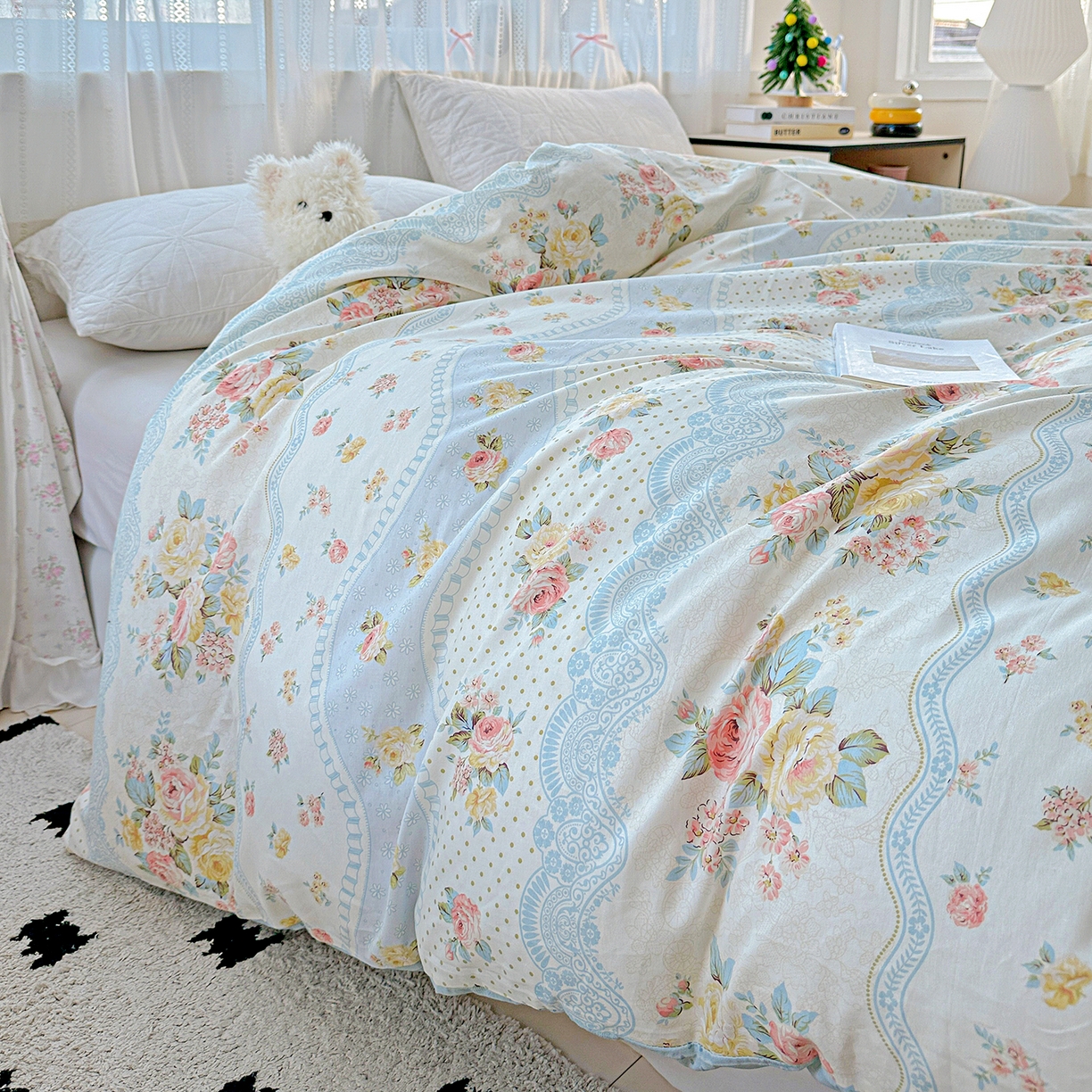 91家纺网 家纺一手货源 找家纺 恩泽家纺 2025新款全棉纯棉12868喷气印花系列被套单品被套单件单被套-第二批 法式小香