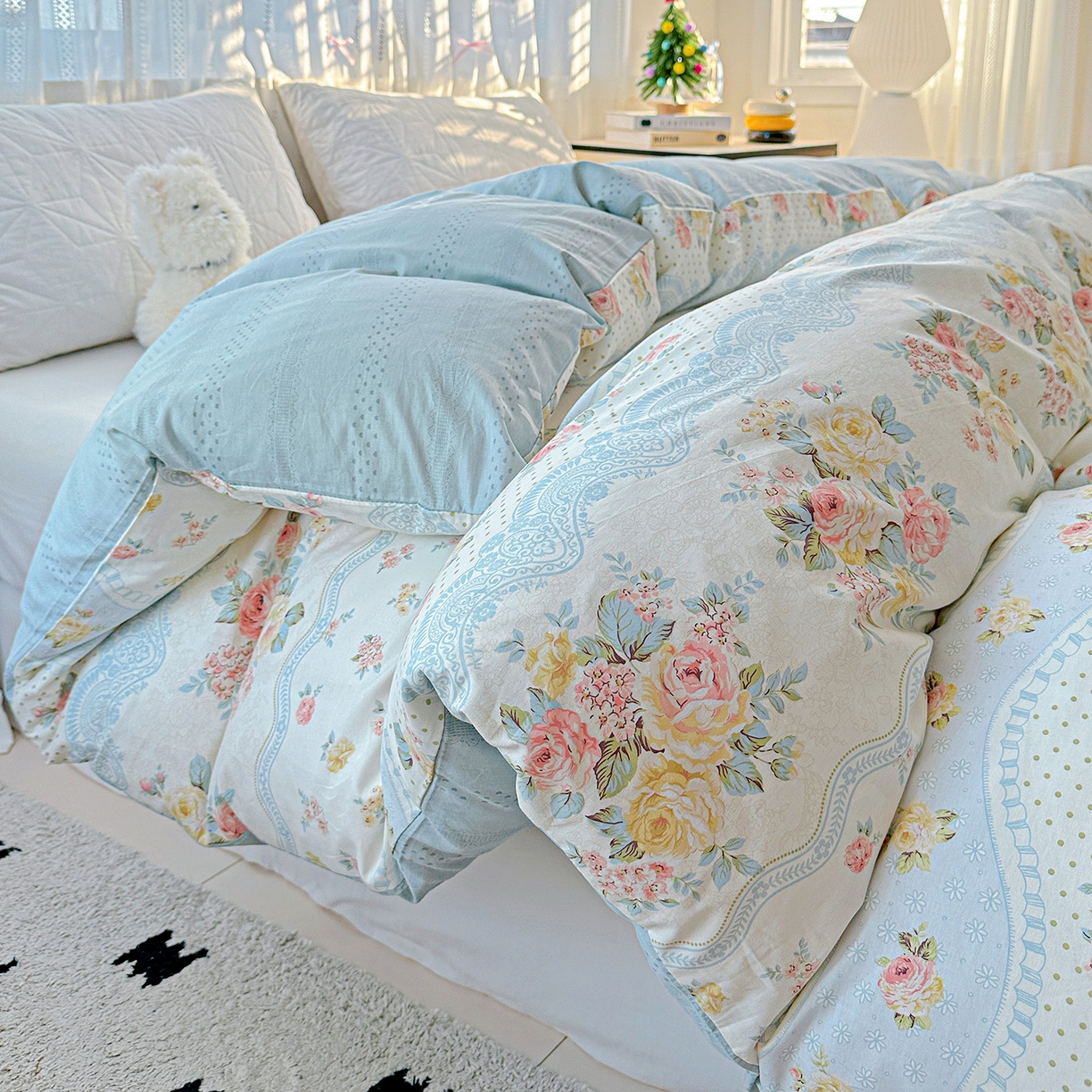 91家纺网 家纺一手货源 找家纺 恩泽家纺 2025新款全棉纯棉12868喷气印花系列被套单品被套单件单被套-第二批 法式小香