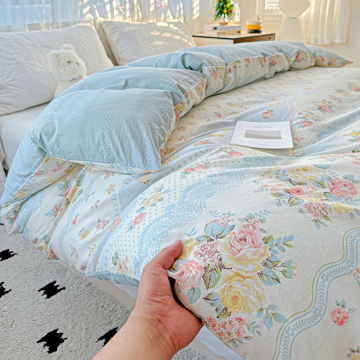 91家纺网 家纺一手货源 找家纺 恩泽家纺 2025新款全棉纯棉12868喷气印花系列被套单品被套单件单被套-第二批 法式小香