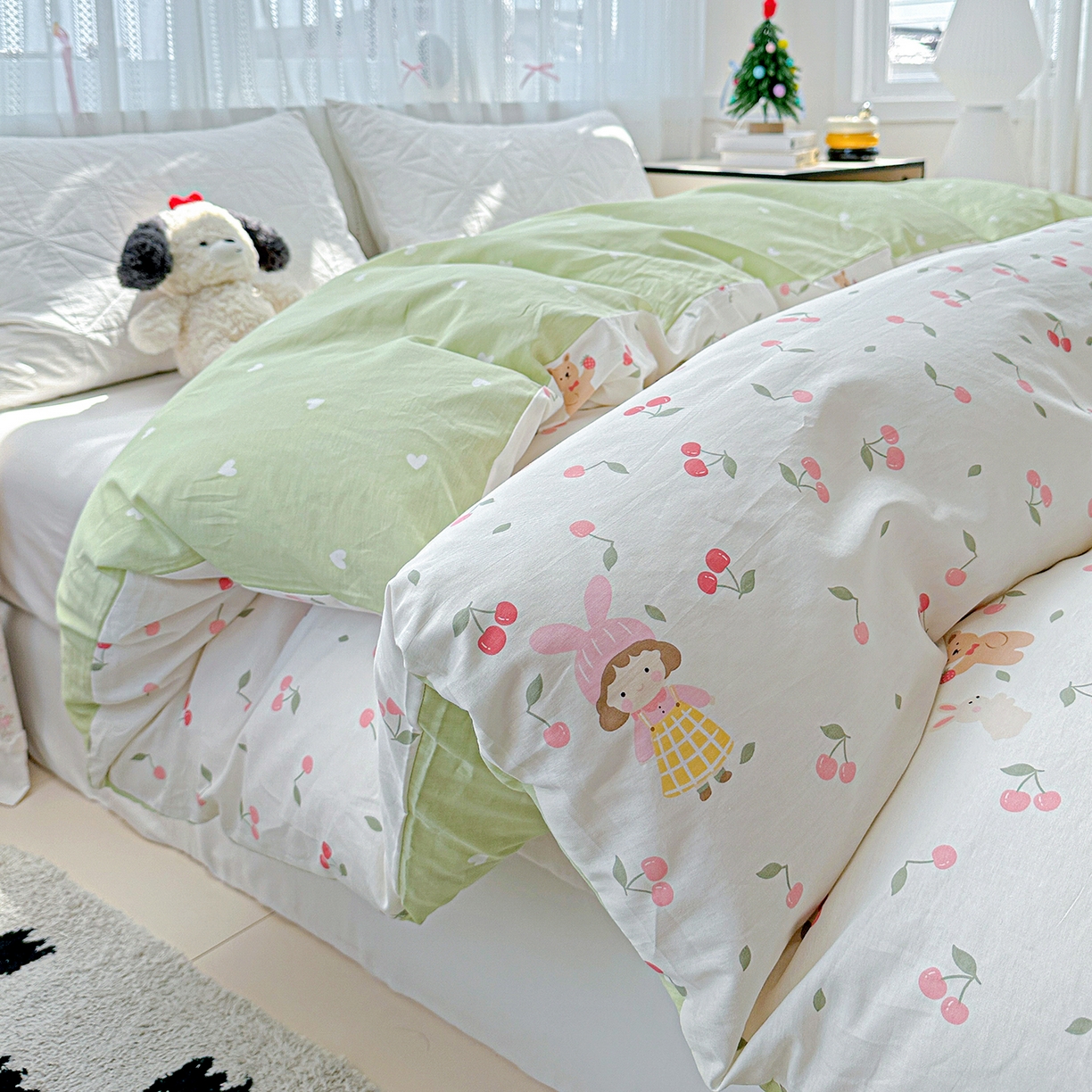 91家纺网 家纺一手货源 找家纺 恩泽家纺 2025新款全棉纯棉12868喷气印花系列被套单品被套单件单被套-第二批 花季少女