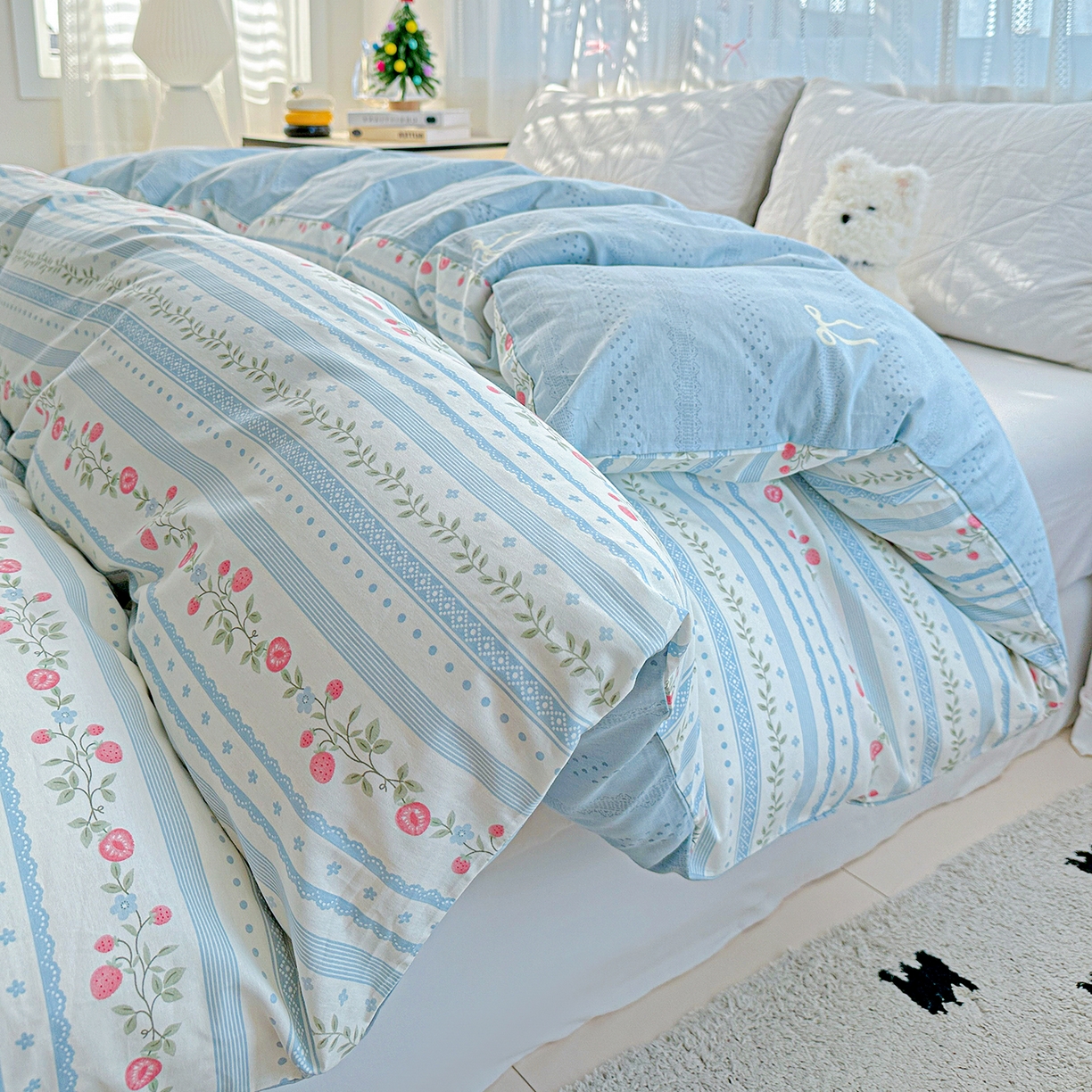 91家纺网 家纺一手货源 找家纺 恩泽家纺 2025新款全棉纯棉12868喷气印花系列被套单品被套单件单被套-第二批 花梦间