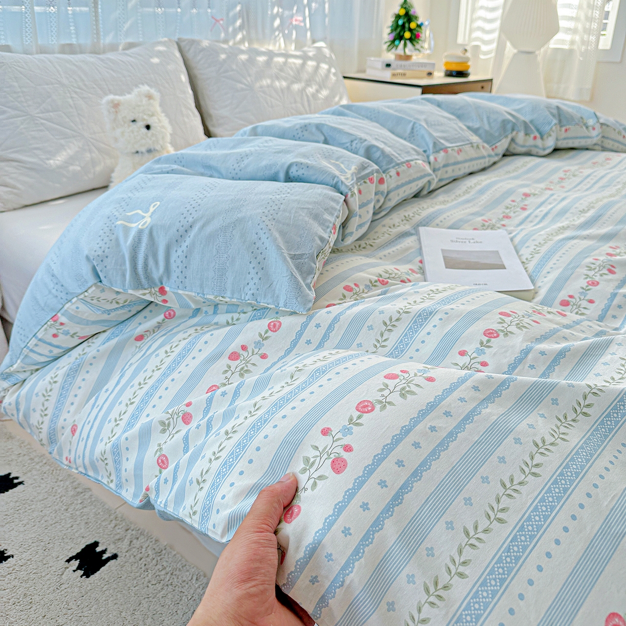 91家纺网 家纺一手货源 找家纺 恩泽家纺 2025新款全棉纯棉12868喷气印花系列被套单品被套单件单被套-第二批 花梦间