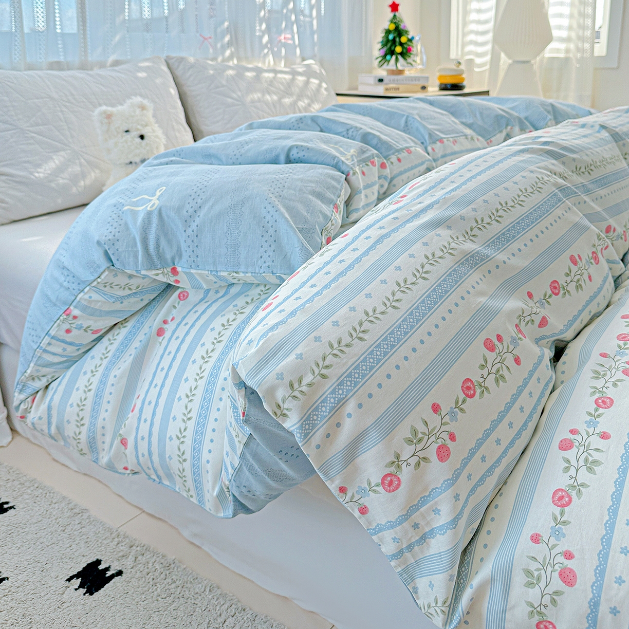 91家纺网 家纺一手货源 找家纺 恩泽家纺 2025新款全棉纯棉12868喷气印花系列被套单品被套单件单被套-第二批 花梦间