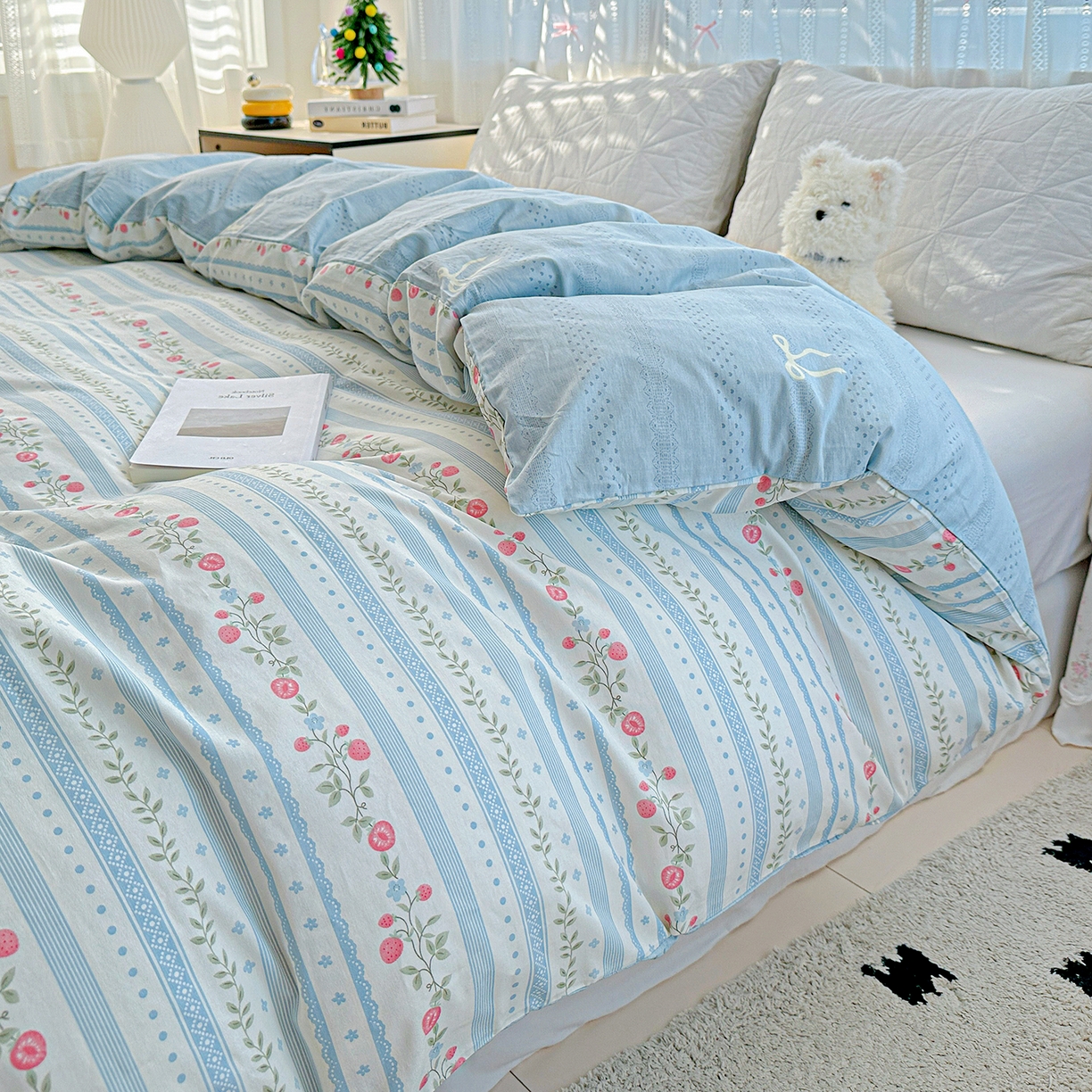 91家纺网 家纺一手货源 找家纺 恩泽家纺 2025新款全棉纯棉12868喷气印花系列被套单品被套单件单被套-第二批 花梦间