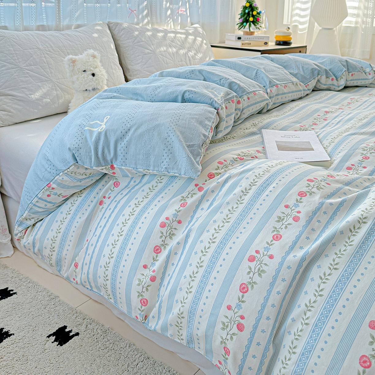 91家纺网 家纺一手货源 找家纺 恩泽家纺 2025新款全棉纯棉12868喷气印花系列被套单品被套单件单被套-第二批 花梦间