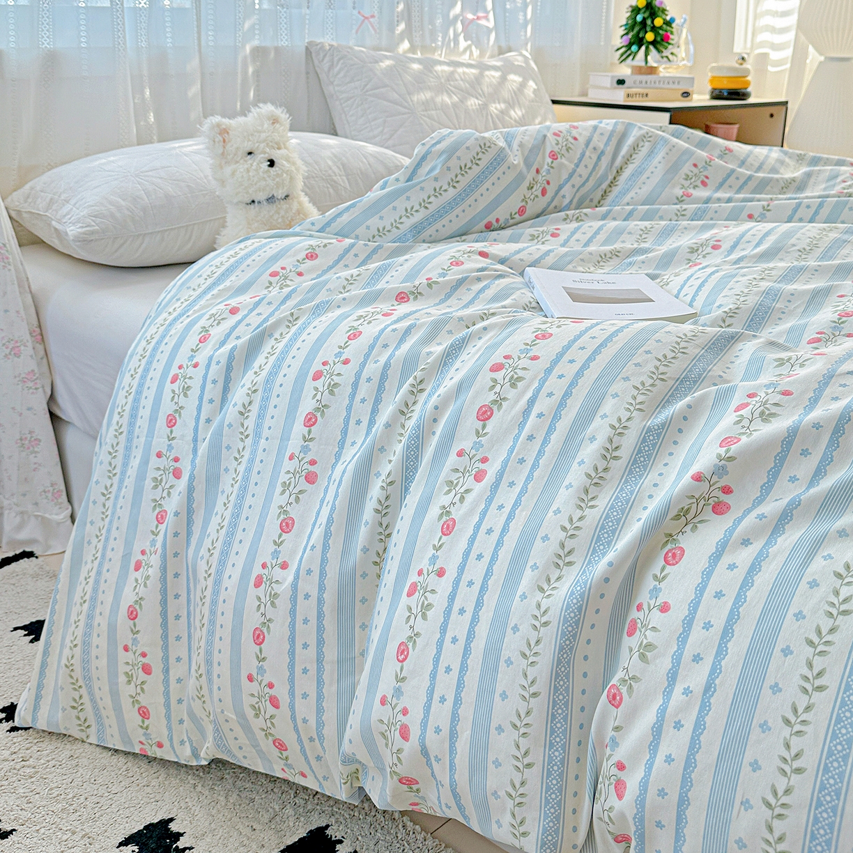 91家纺网 家纺一手货源 找家纺 恩泽家纺 2025新款全棉纯棉12868喷气印花系列被套单品被套单件单被套-第二批 花梦间