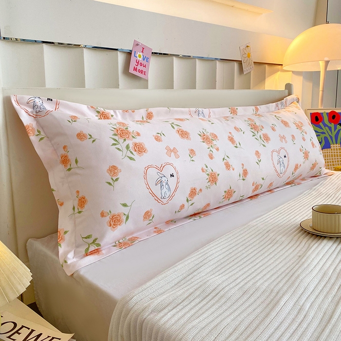 91家纺网 家纺一手货源 找家纺 芯宜佳 2025新款小清新斜纹印花双人枕套 浮梦精灵