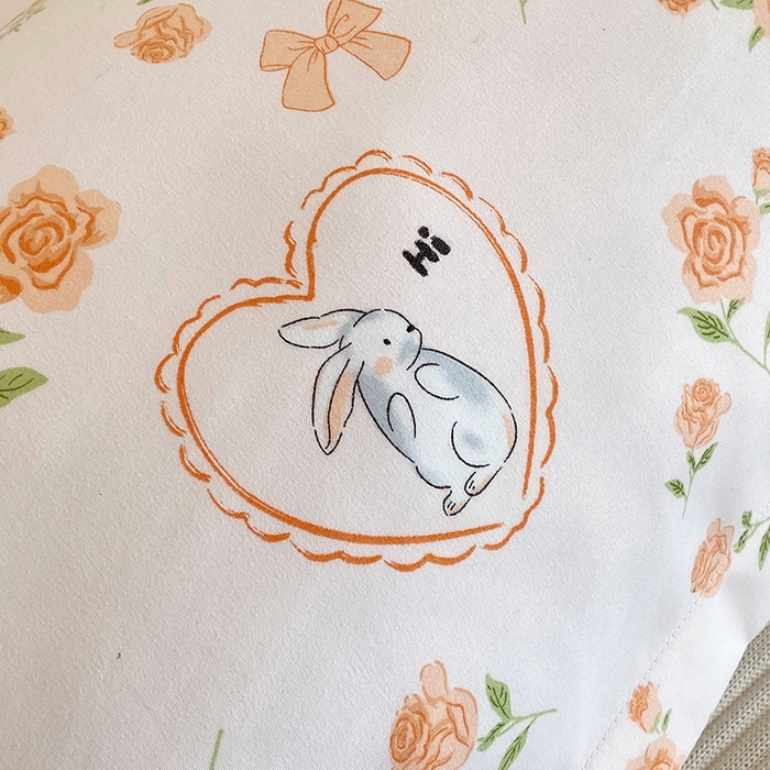 91家纺网 家纺一手货源 找家纺 芯宜佳 2025新款小清新斜纹印花双人枕套 浮梦精灵