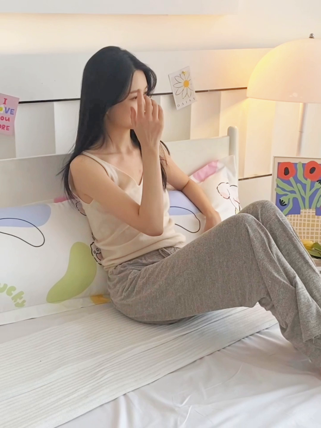 91家纺网 家纺一手货源 找家纺 芯宜佳 2025新款小清新斜纹印花双人枕套 朵彩萌熊